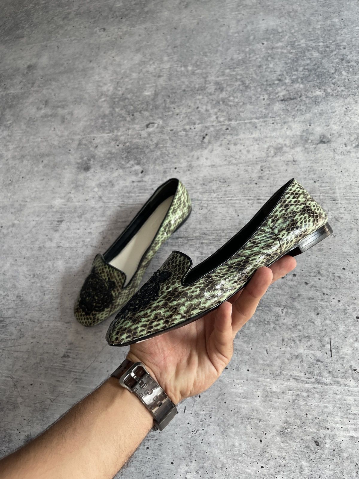 Kenzo Kenzo Green Loafers Size 35 - Snake Skin Effect with Tiger Size US 4 / IT 34 - 14 Thumbnail