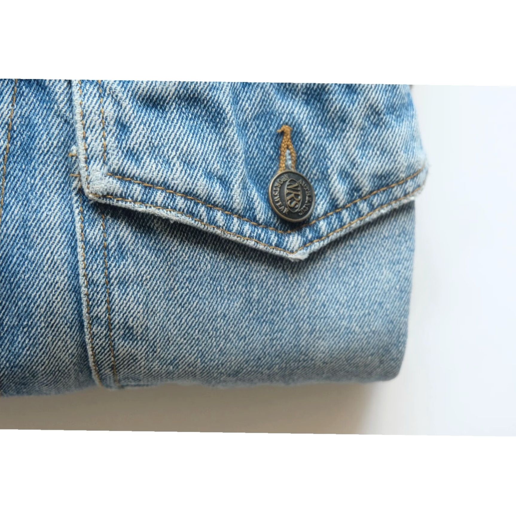 CO VINTAGE NEW RIVER CO JEAN JACKET Denim Men L Blue Distressed 90s Biker Style Jacket Mens Size L Size US 33 - 5 Thumbnail