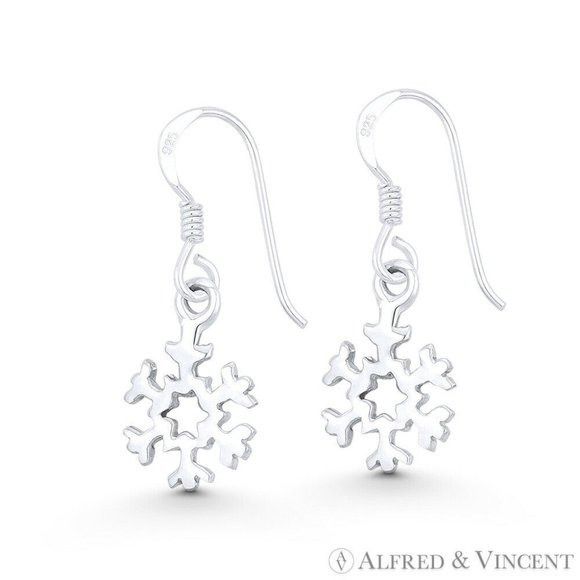 Other Tiny Snowflake Winter Holiday Charm Dangling Hook Earrings Size ONE SIZE - 1 Preview