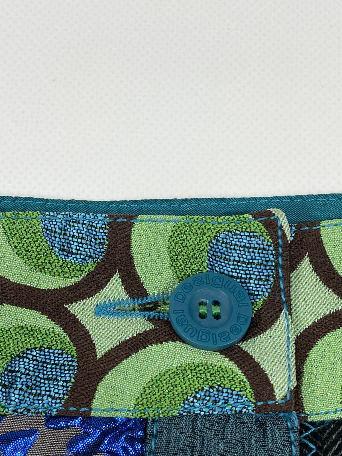 Desigual LASTDROP🔥 Desigual Galactic Tour Y2K Patchwork Peacock Skirt Size 28" / US 6 / IT 42 - 6 Thumbnail