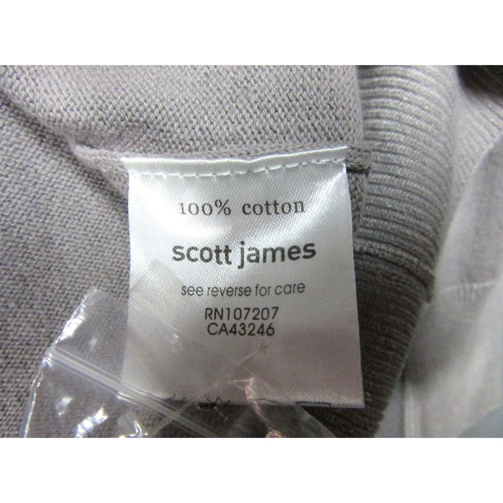 Vintage VINTAGE Scott James Cardigan Sweater Mens M Gray Cotton V-Neck Button Pockets Size US M / EU 48-50 / 2 - 6 Thumbnail