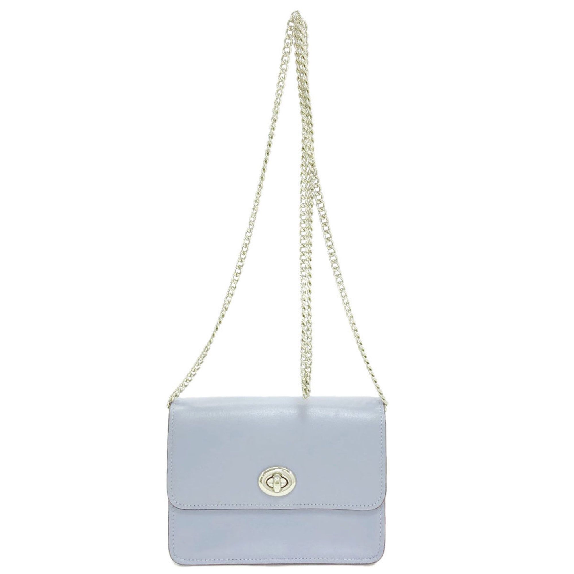 Coach F31384 Chain Shoulder Bag Leather Women's Coach in Blue