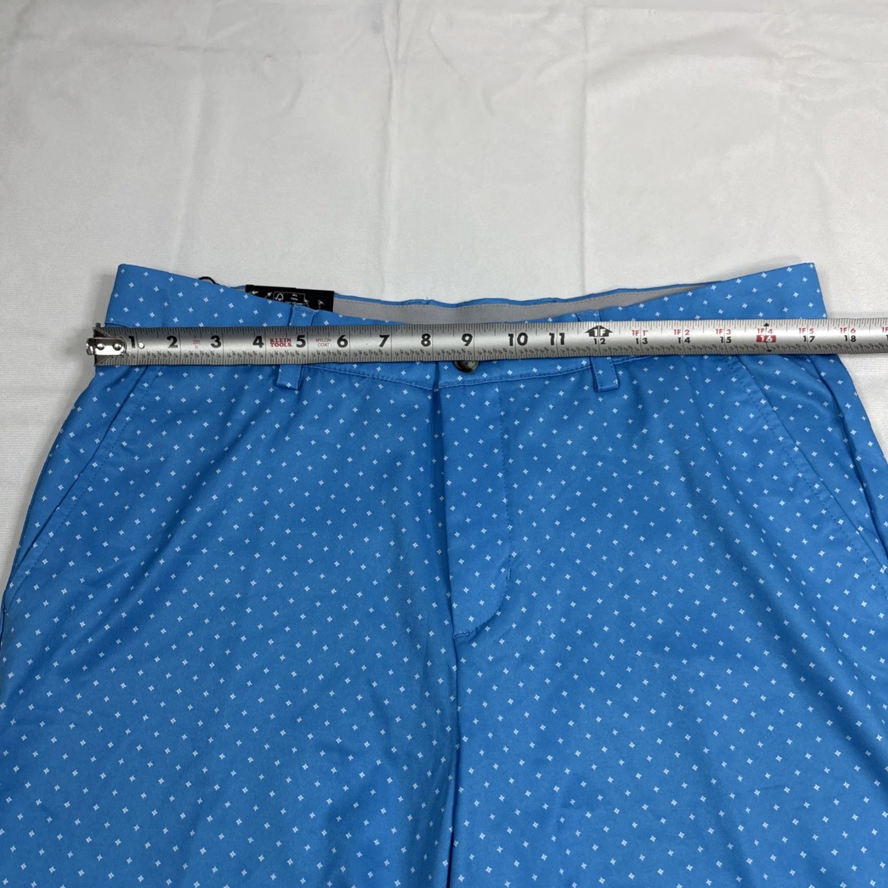 Gloverall Greg Norman ML75 Microlux Golf Shorts Mens 34 Blue All Over Print Performance Geometric Breathable Pockets UV Protection Modern Golf Size US 34 / EU 50 - 3 Thumbnail