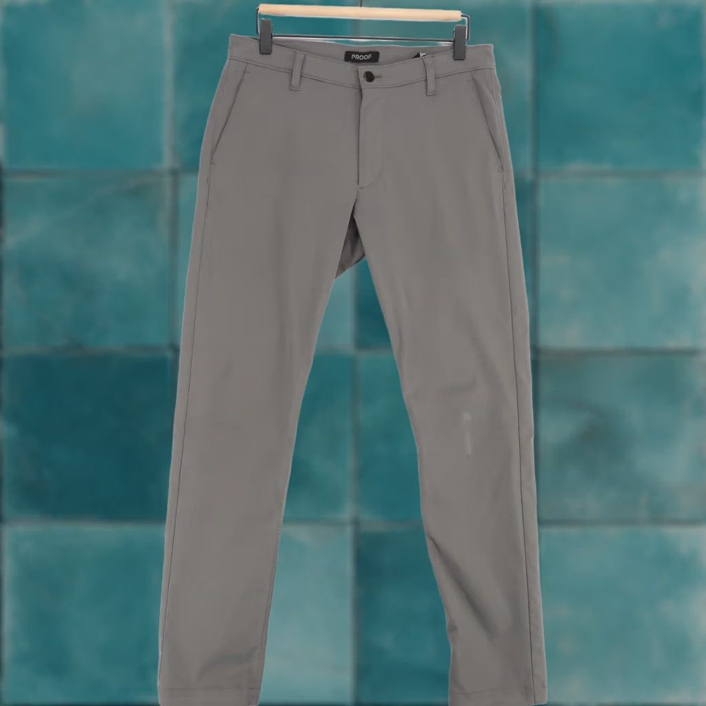 Vintage Proof Nomad Pants Mens 32 Gray Slim Fit Performance Chino Stretch Travel Size US 32 / EU 48 - 1 Thumbnail
