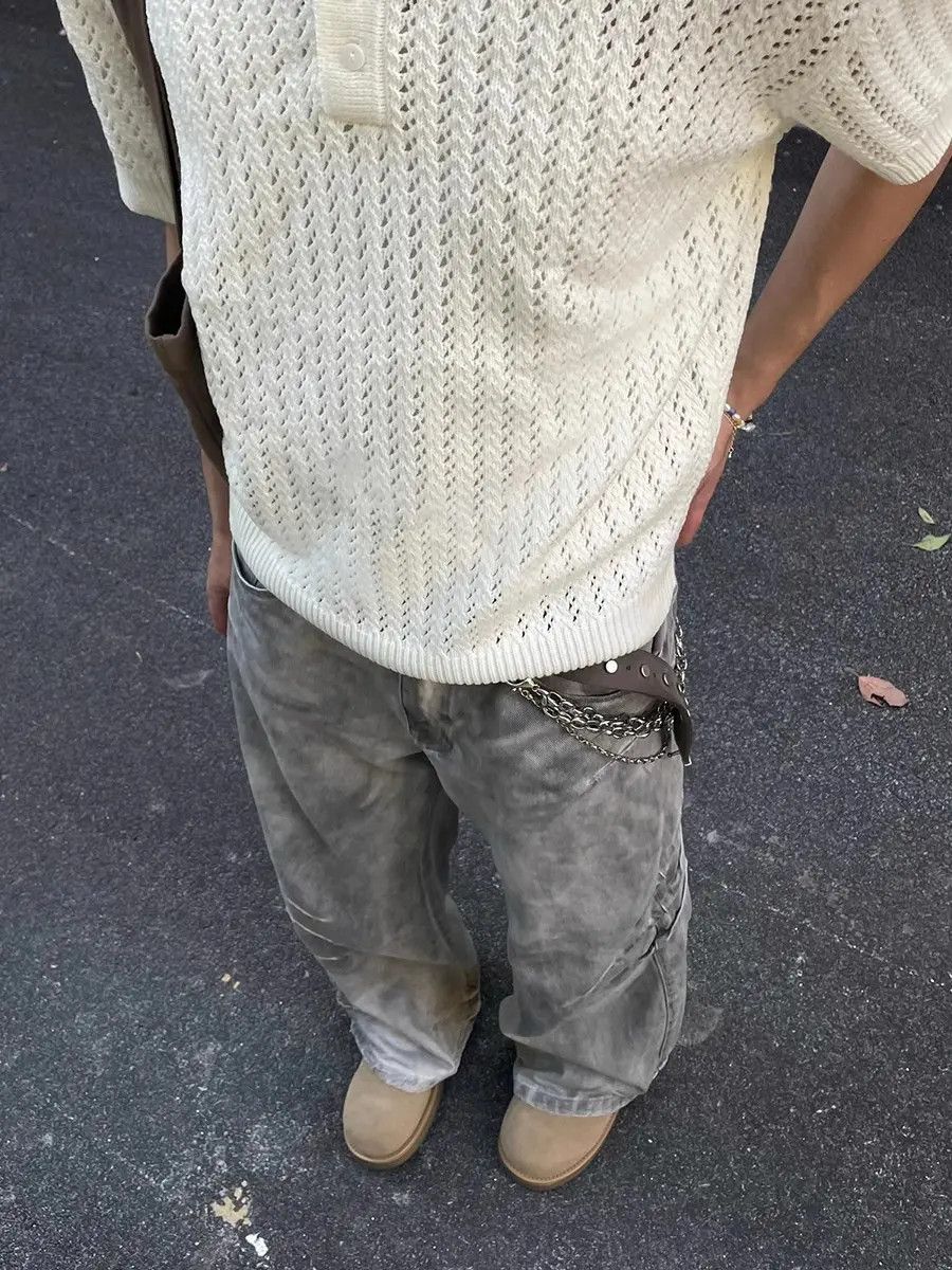 Japanese Brand × Jean Loose and straight leg dirty dyed jeans Size US 32 / EU 48 - 6 Thumbnail
