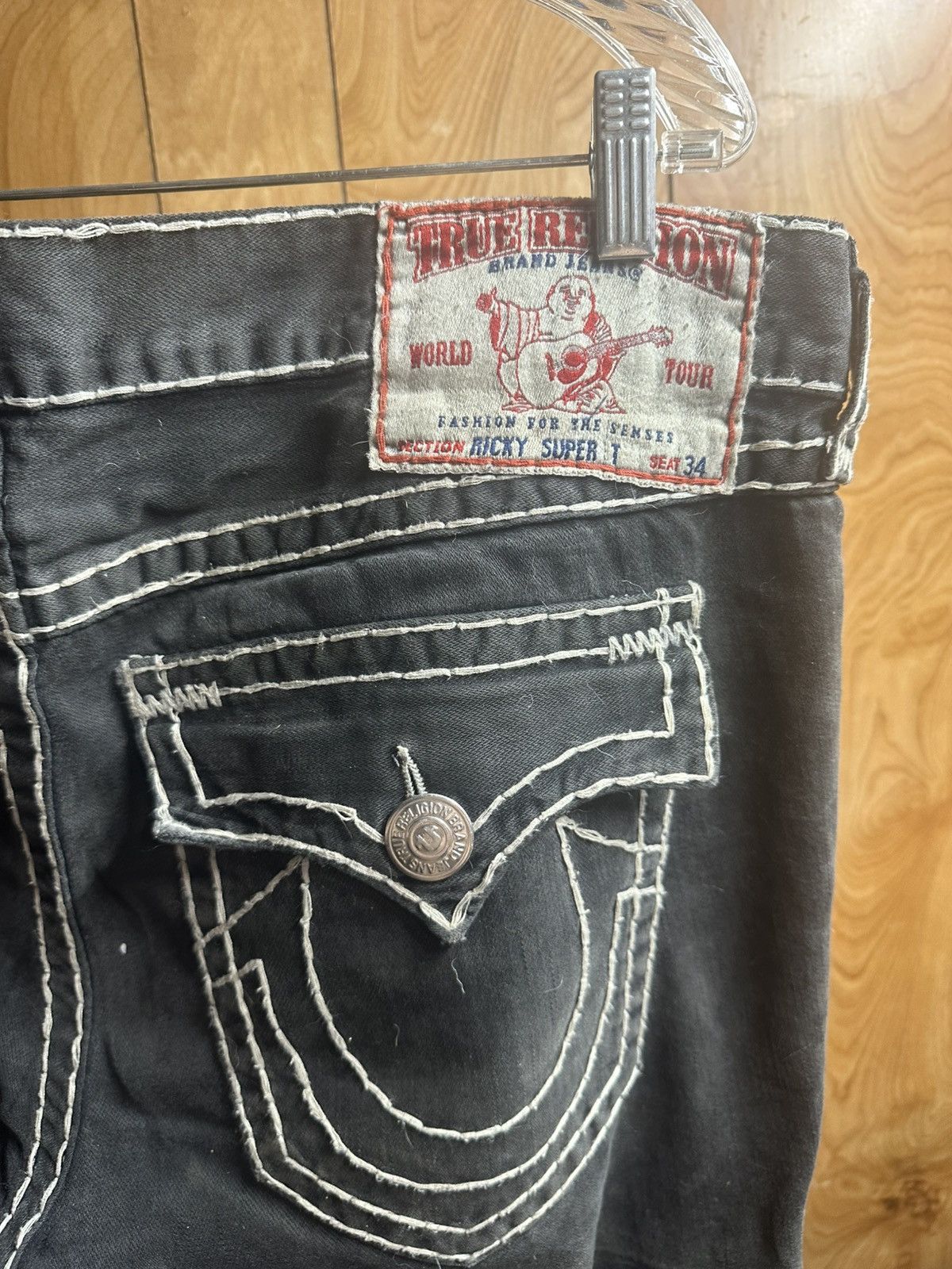 True Religion × Vintage True Religion Billy Super T B&W Jeans Size US 38 / EU 54 - 6 Thumbnail