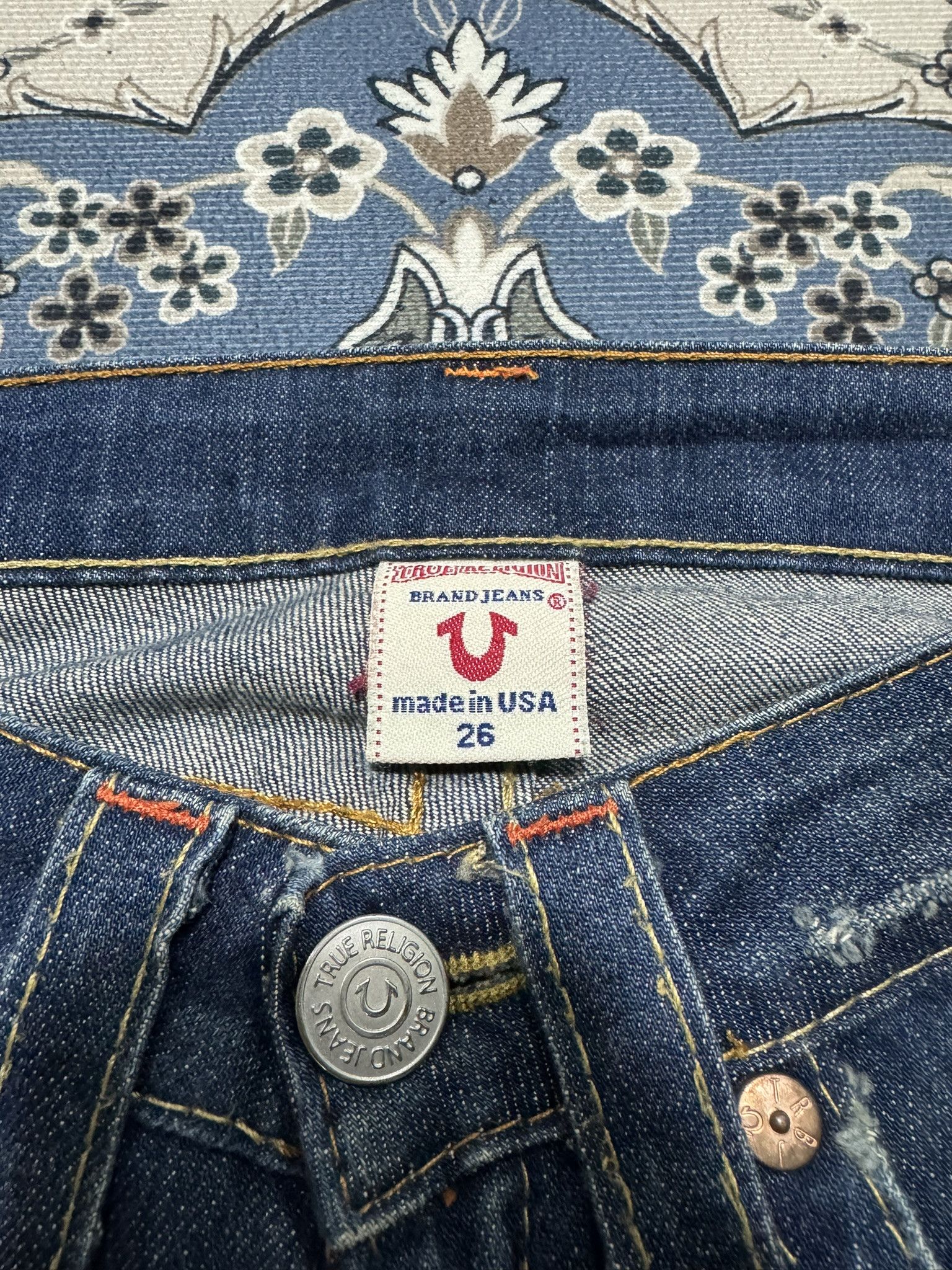 True Religion × Vintage Y2K Flare True Religion Bobby Distressed Jeans Size 28" / US 6 / IT 42 - 4 Thumbnail