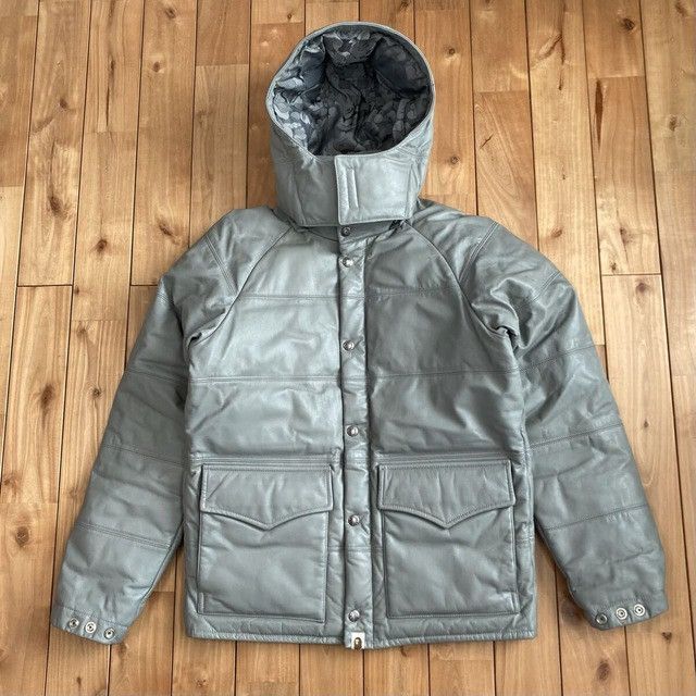 Bape BAPE Cowhide Leather Hoodie Down Jacket a bathing ape NIGO Size US M / EU 48-50 / 2 - 1 Thumbnail