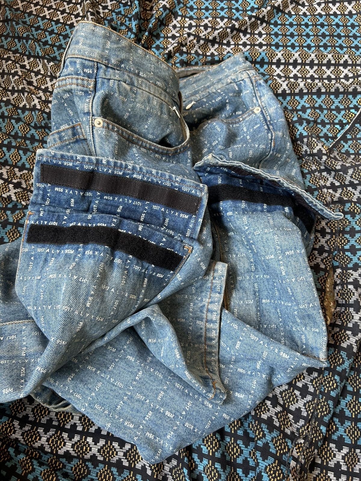 1017 ALYX 9SM MMW x 1017 Alyx 9SM Check Logo Cargo Denim Light Blue Size US 34 / EU 50 - 20 Thumbnail