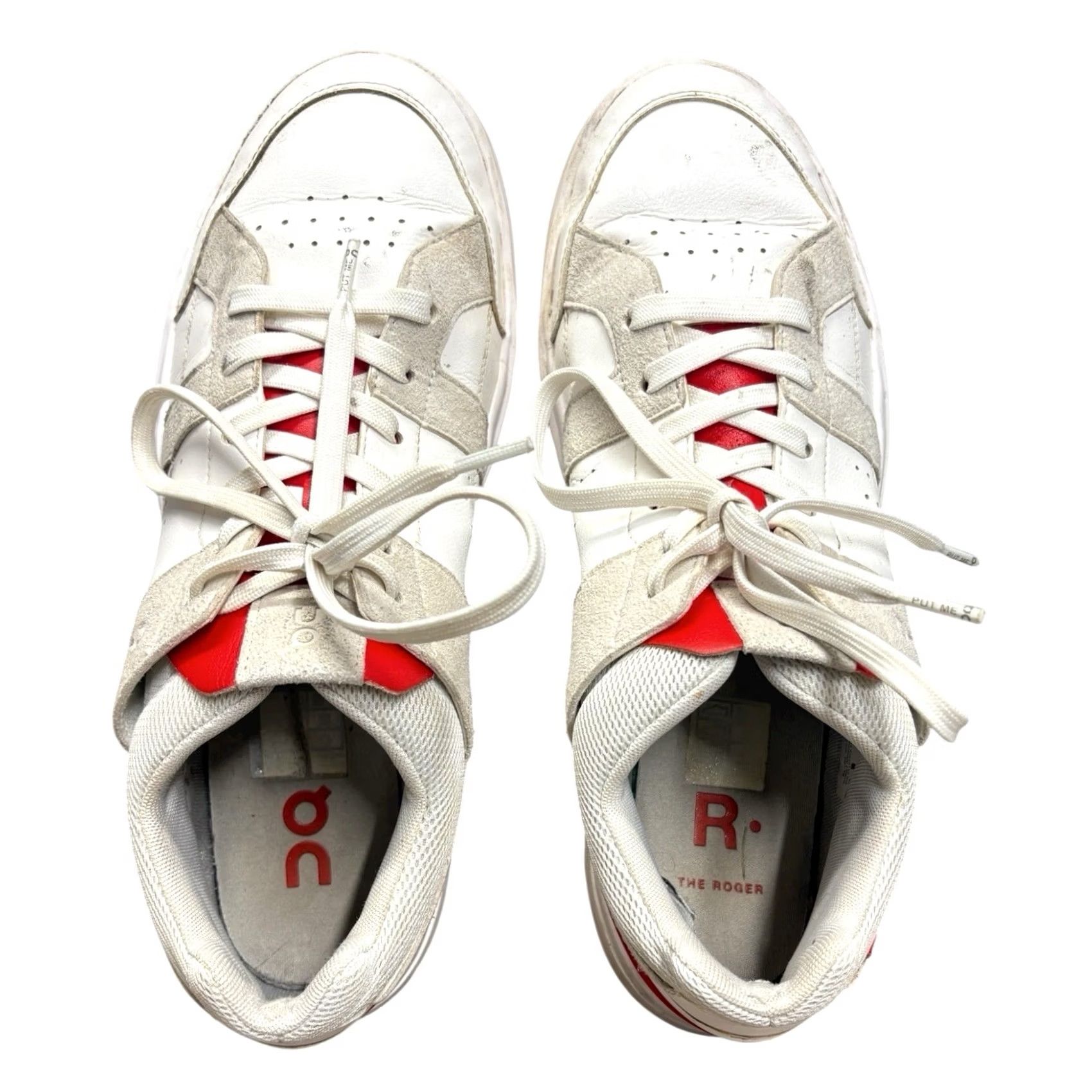 Vintage On The Roger Clubhouse 2 Running Shoes White/Gecko White/Red Gray Men’s 10.5 Low Top Athletic Shoes Mens Size US 11 / EU 44 - 5 Thumbnail