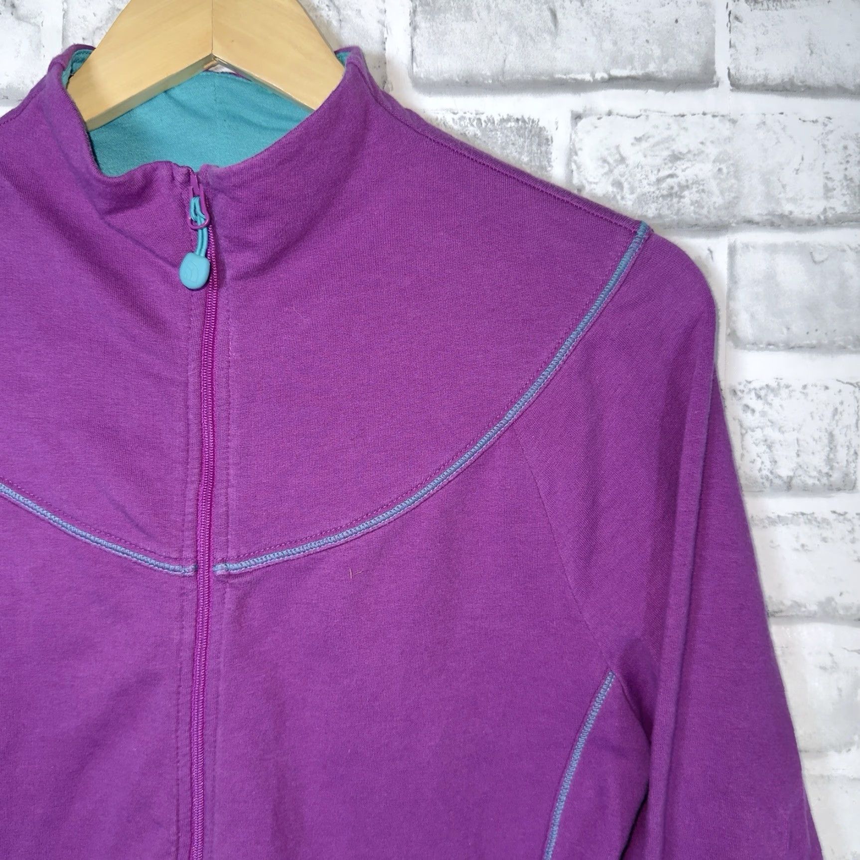 The North Face The North Face Jacket Size L Purple Cotton Full Zip-Up Womens Size L / US 10 / IT 46 - 2 Thumbnail