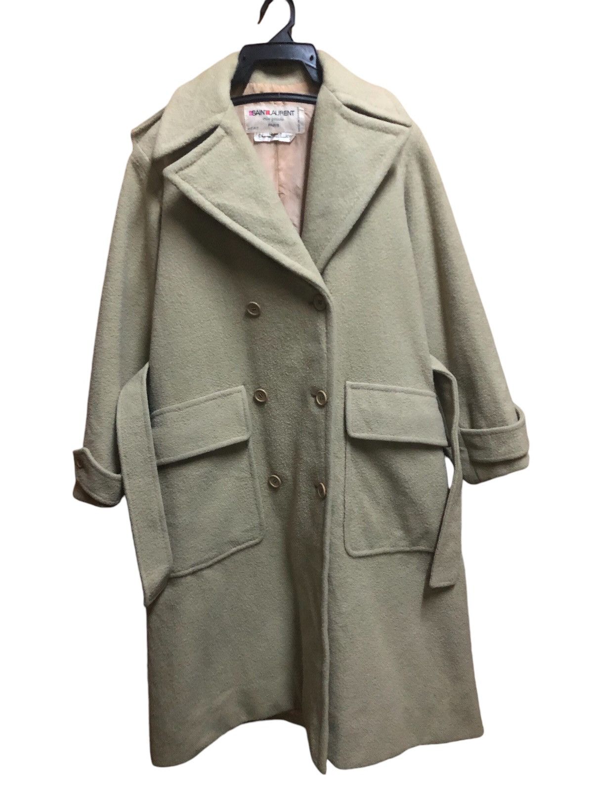 Saint Laurent Paris Rare !! Vintage Saint Laurent Wool Double Breast Long Coat Size US M / EU 48-50 / 2 - 1 Thumbnail