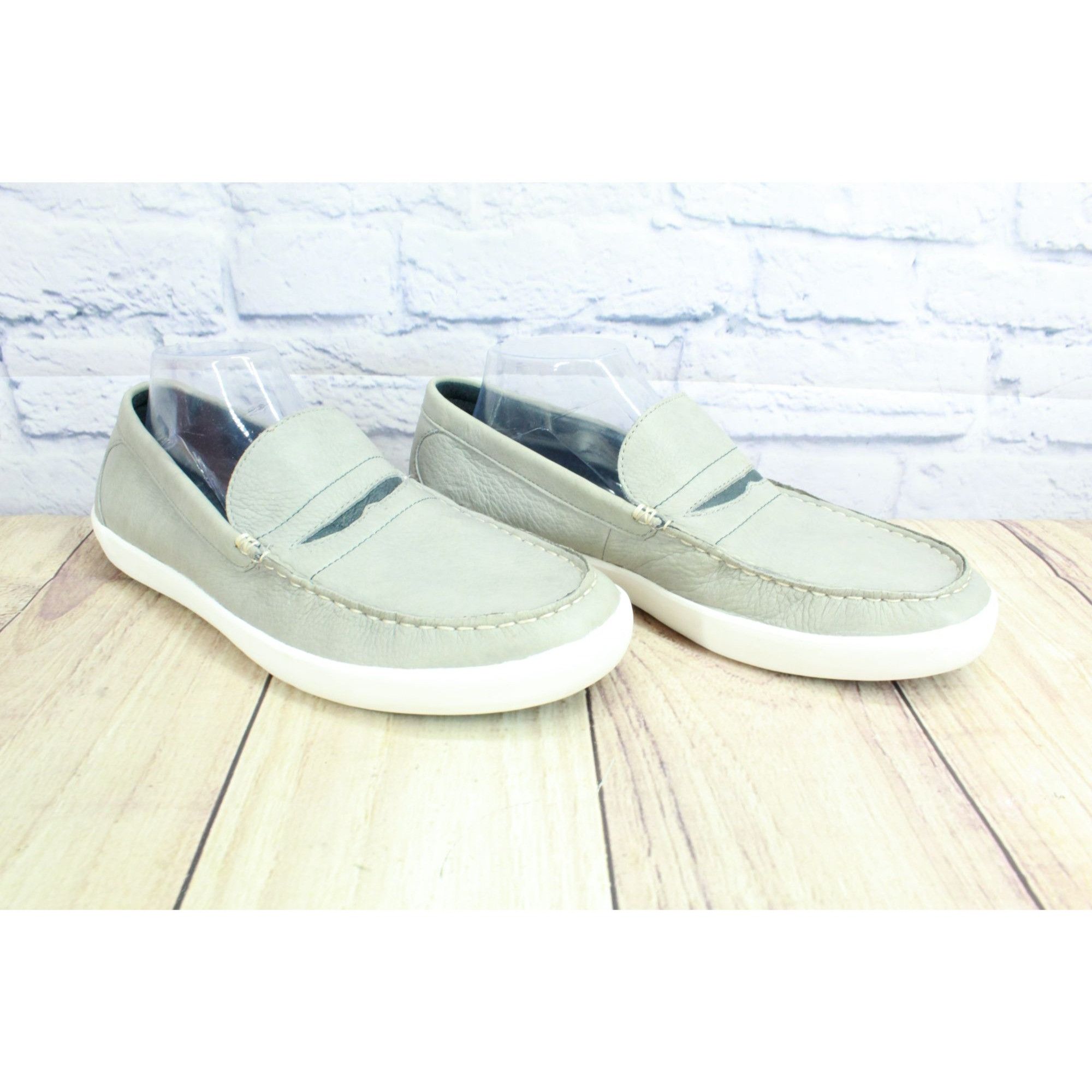 L.L. Bean LL Bean Men’s Gray Leather Slip-On Penny Loafers 10 Size US 10 / EU 43 - 3 Thumbnail