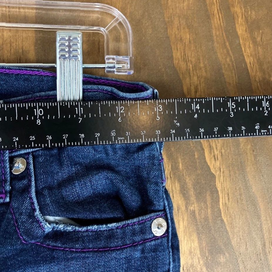 True Religion True Religion Womens Jeans Capri Blue Denim Distress Stretch Purple Stitching 26 Size 26" / US 2 / IT 38 - 6 Thumbnail
