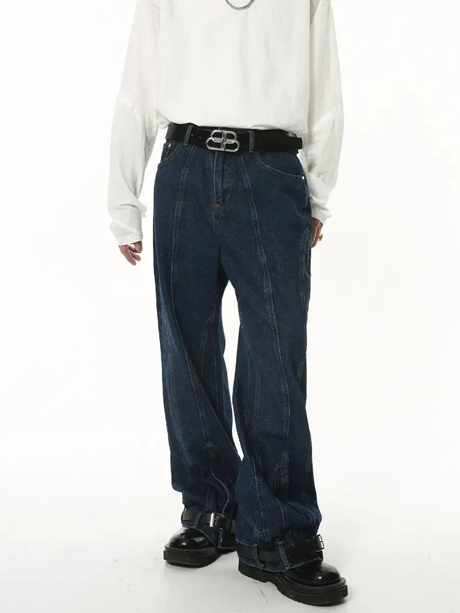 Japanese Brand Retro blue loose straight leg jeans Size US 32 / EU 48 - 2 Thumbnail