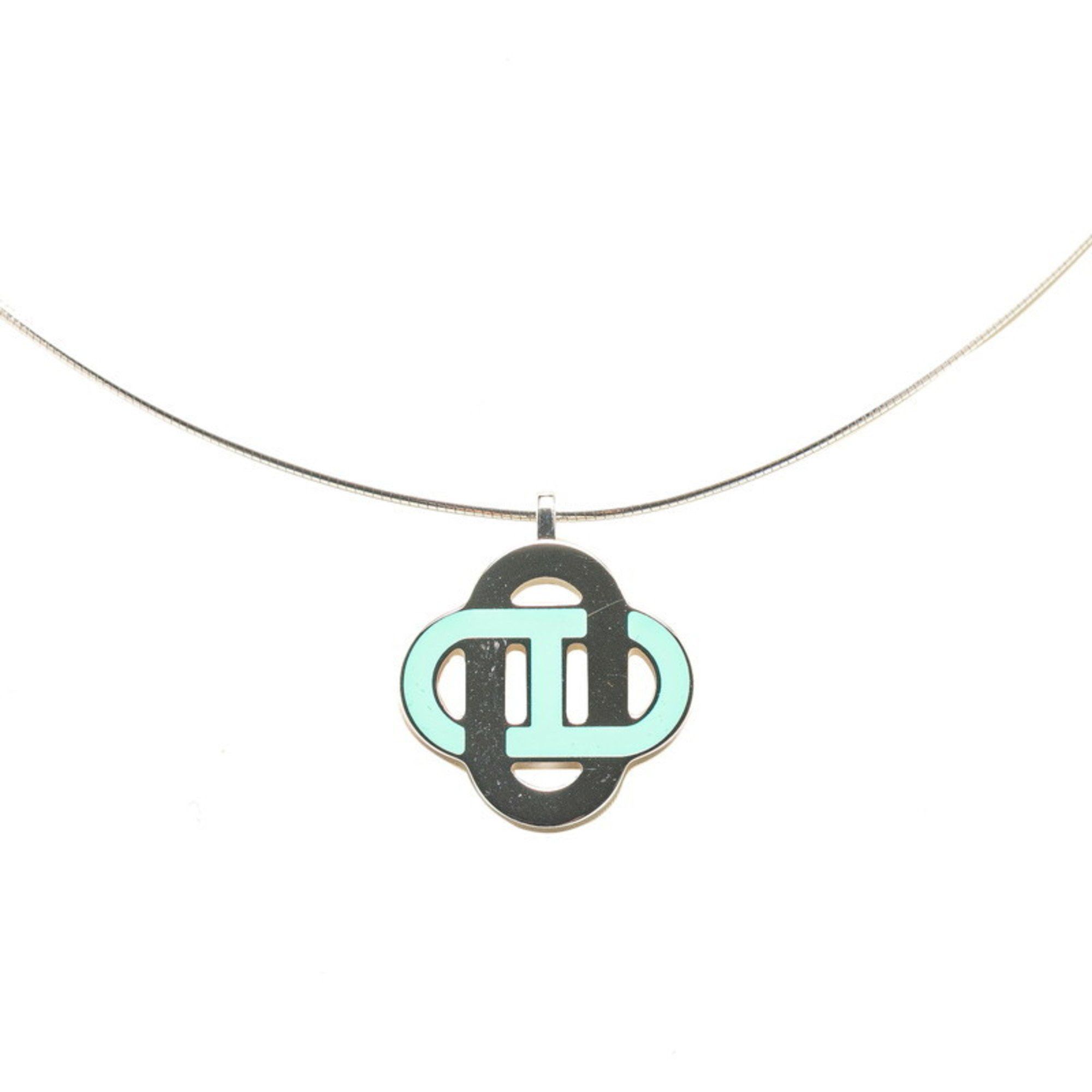 Hermes Hermes Chaine d'Ancre Isatis Necklace Silver Emerald Metal Women's HERMES Size ONE SIZE - 1 Thumbnail