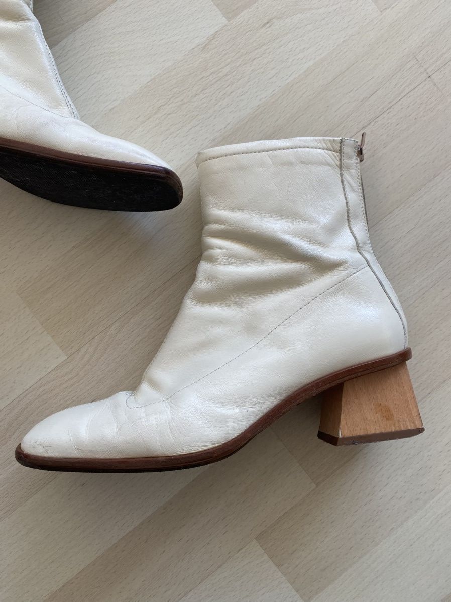 Paloma Wool Paloma Wool Leather Wood Heel Back Full Zip Shoes Size US 9 / IT 39 - 3 Thumbnail