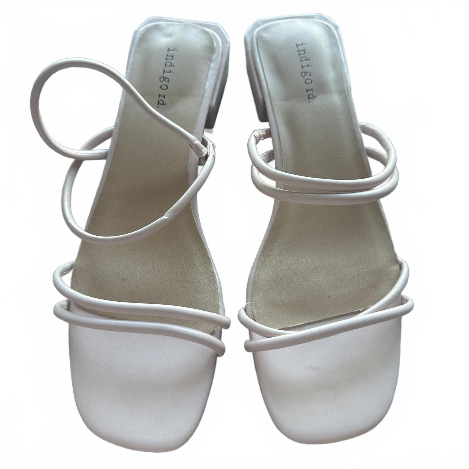 Designer Indigo Rd. Stylish White Strappy Heels 9.5 Size US 9.5 / IT 39.5 - 1 Thumbnail