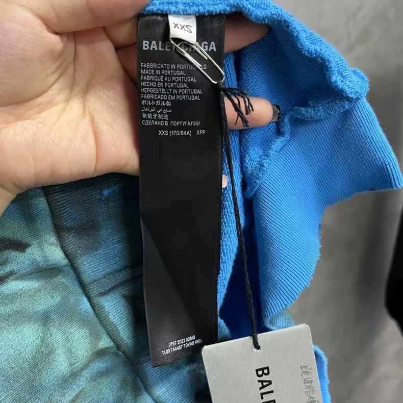 Balenciaga Balenciaga Blue Worn Effect Graffiti Zip Hoodie Size US XXS / EU 40 - 4 Thumbnail
