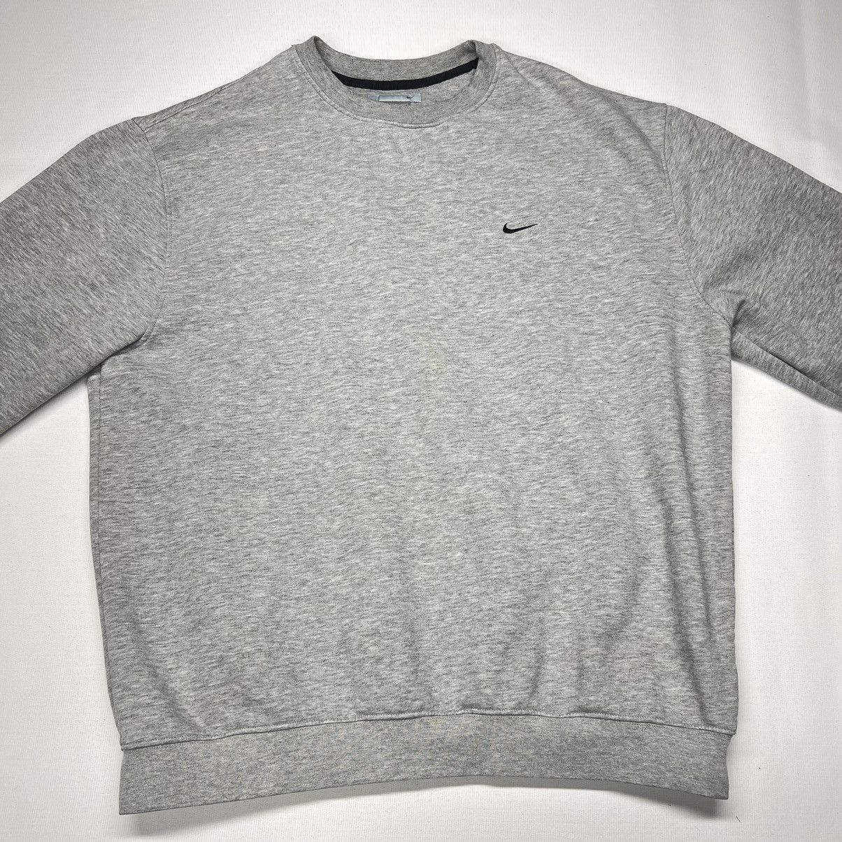 Nike × Vintage Nike Crewneck Grey Sweatshirt Mini Swoosh 90s Made In Turkey Size US XL / EU 56 / 4 - 2 Thumbnail