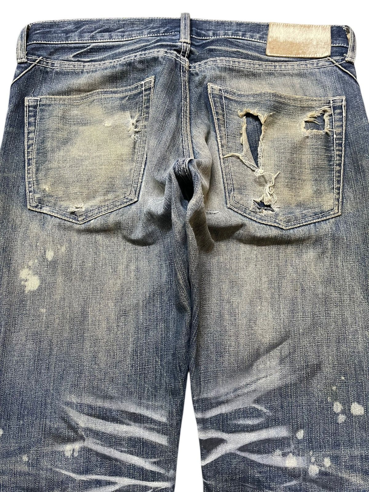 If Six Was Nine Vintage Japanese Brand Claw Mark Wash Style Jeans Size US 32 / EU 48 - 5 Thumbnail