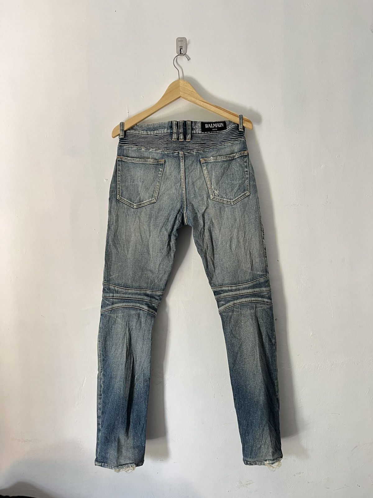 Balmain Decarnin distressed biker jeans Size US 32 / EU 48 - 3 Thumbnail