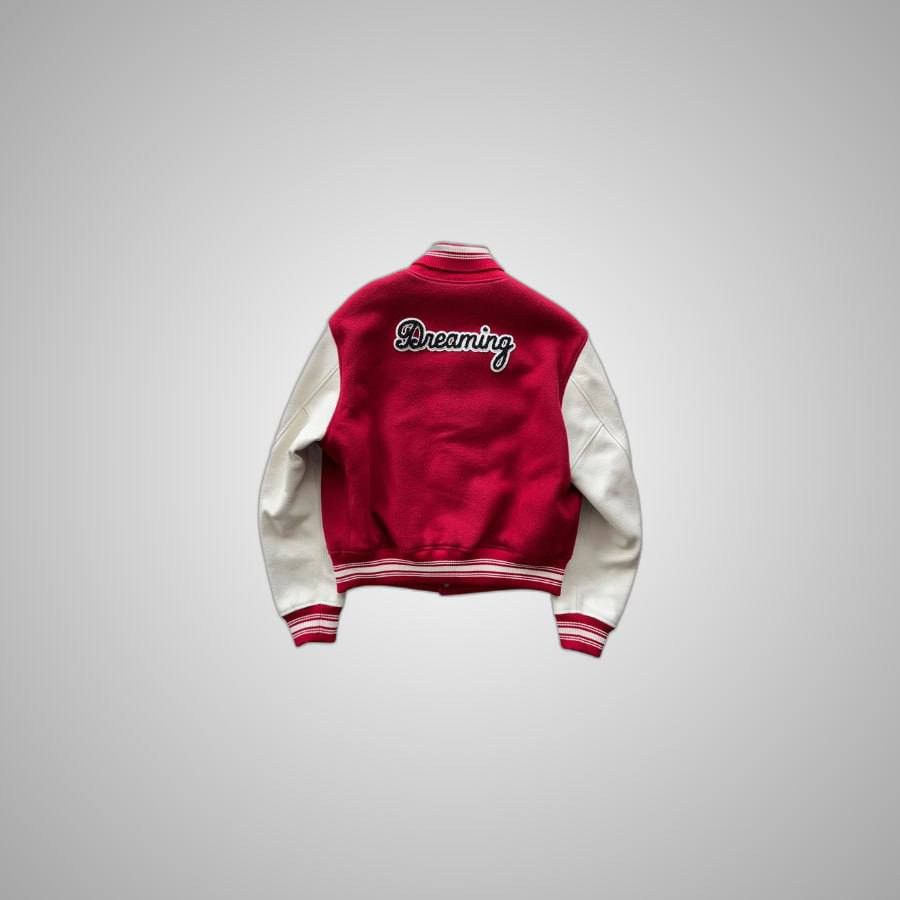 Louis Vuitton LOUIS VUITTON RED & WHITE DREAMING VARSITY JACKET Size US M / EU 48-50 / 2 - 2 Thumbnail