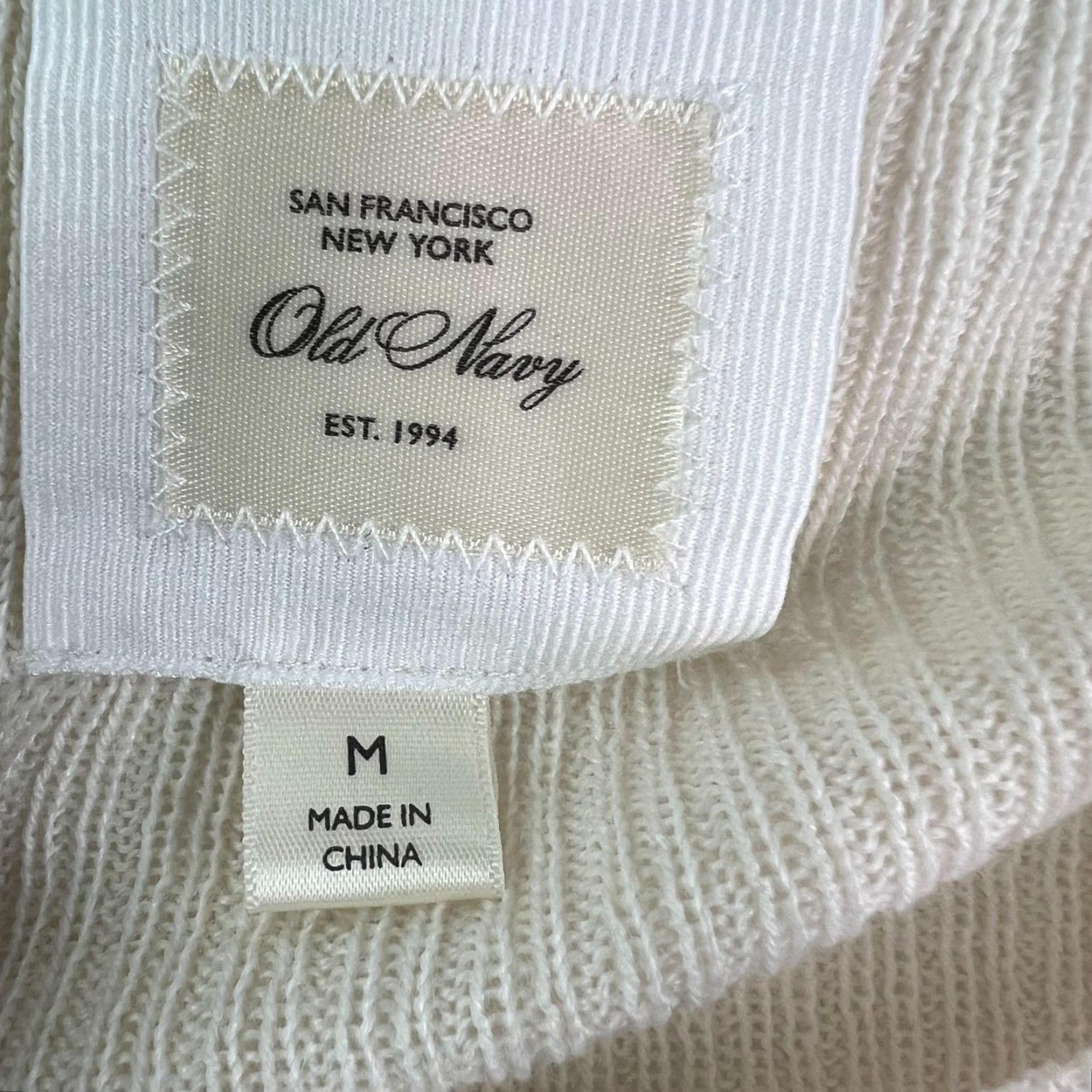 Old Navy Old Navy Women's Merino Wool Striped Long Sleeve Sweater Size M Ivory Button Front Dolman V-Neck Pullover Classic Bohemian Size M / US 6-8 / IT 42-44 - 4 Thumbnail