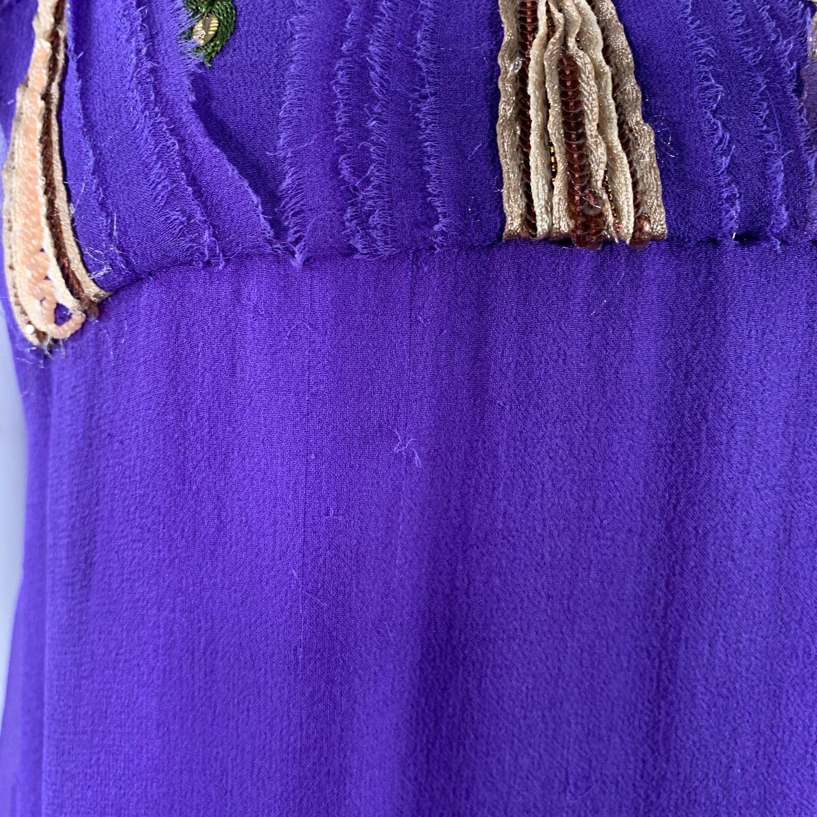Matthew Williamson Size 10 Purple Gold Silk Embroidered Sleeveless Dress Size L / US 10 / IT 46 - 7 Thumbnail