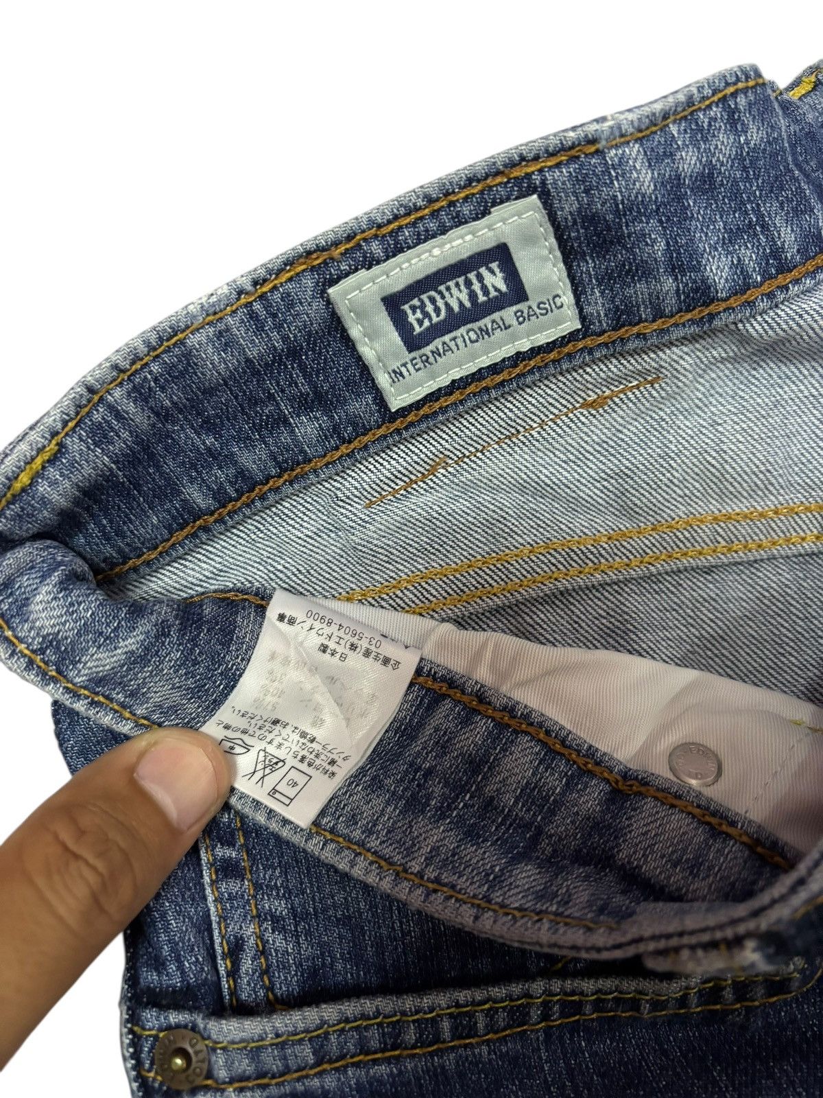 Edwin Vtg Edwin Japan 403 Distressed Jeans Size US 31 - 7 Thumbnail