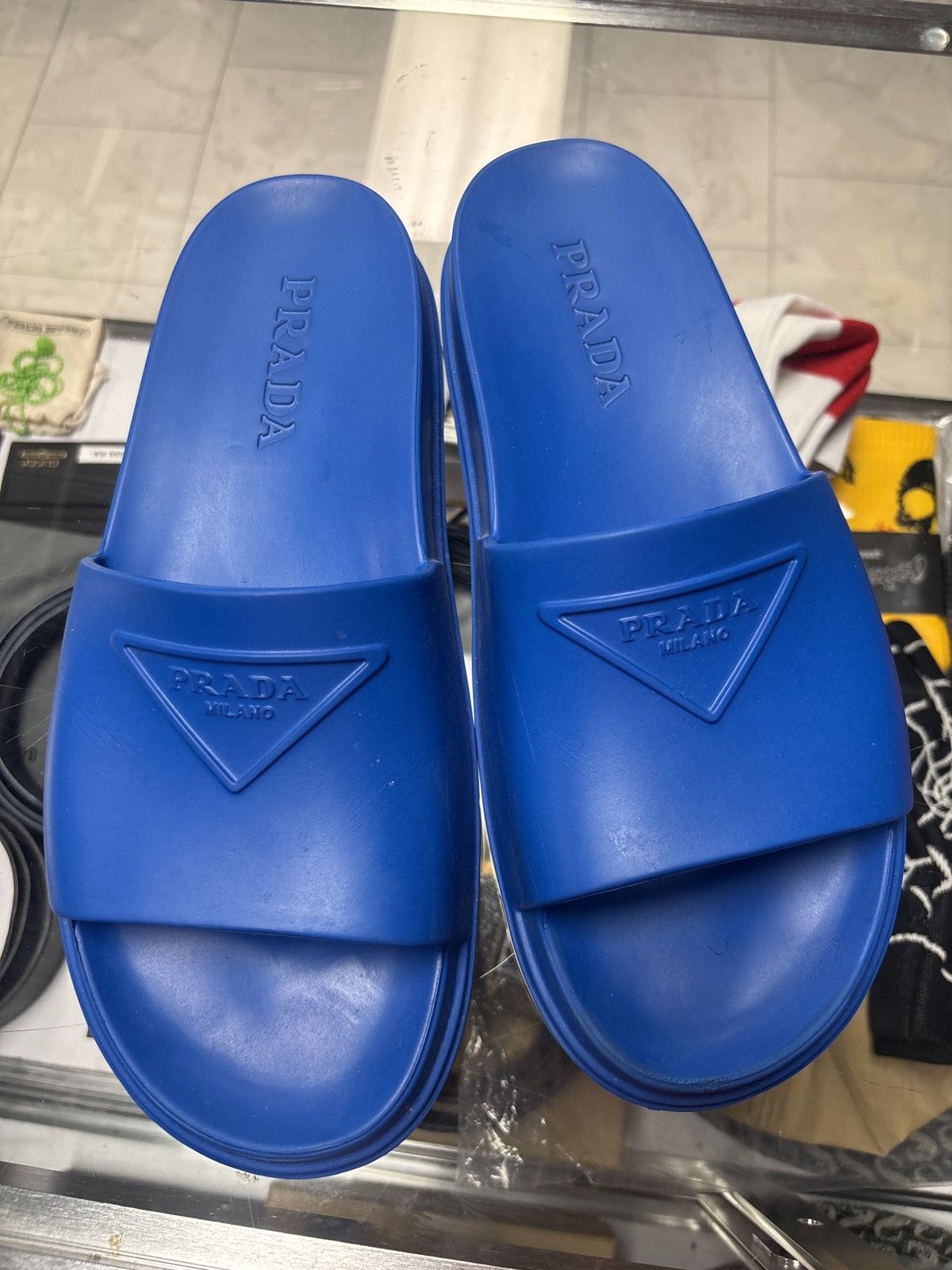 Prada Prada Rubber slides blue Size US 11 / EU 44 - 2 Thumbnail