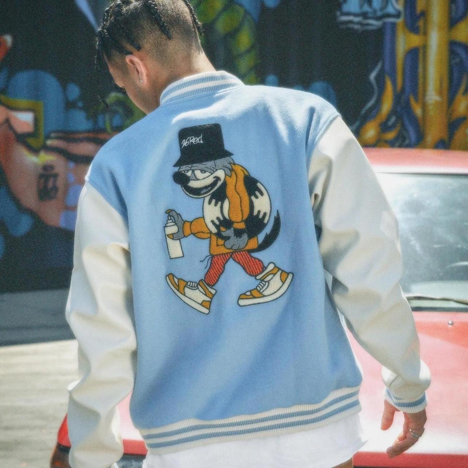 Other 26Red Retro Cat Varsity Jacket Sz L. Sold Out! Size US L / EU 52-54 / 3 - 4 Thumbnail