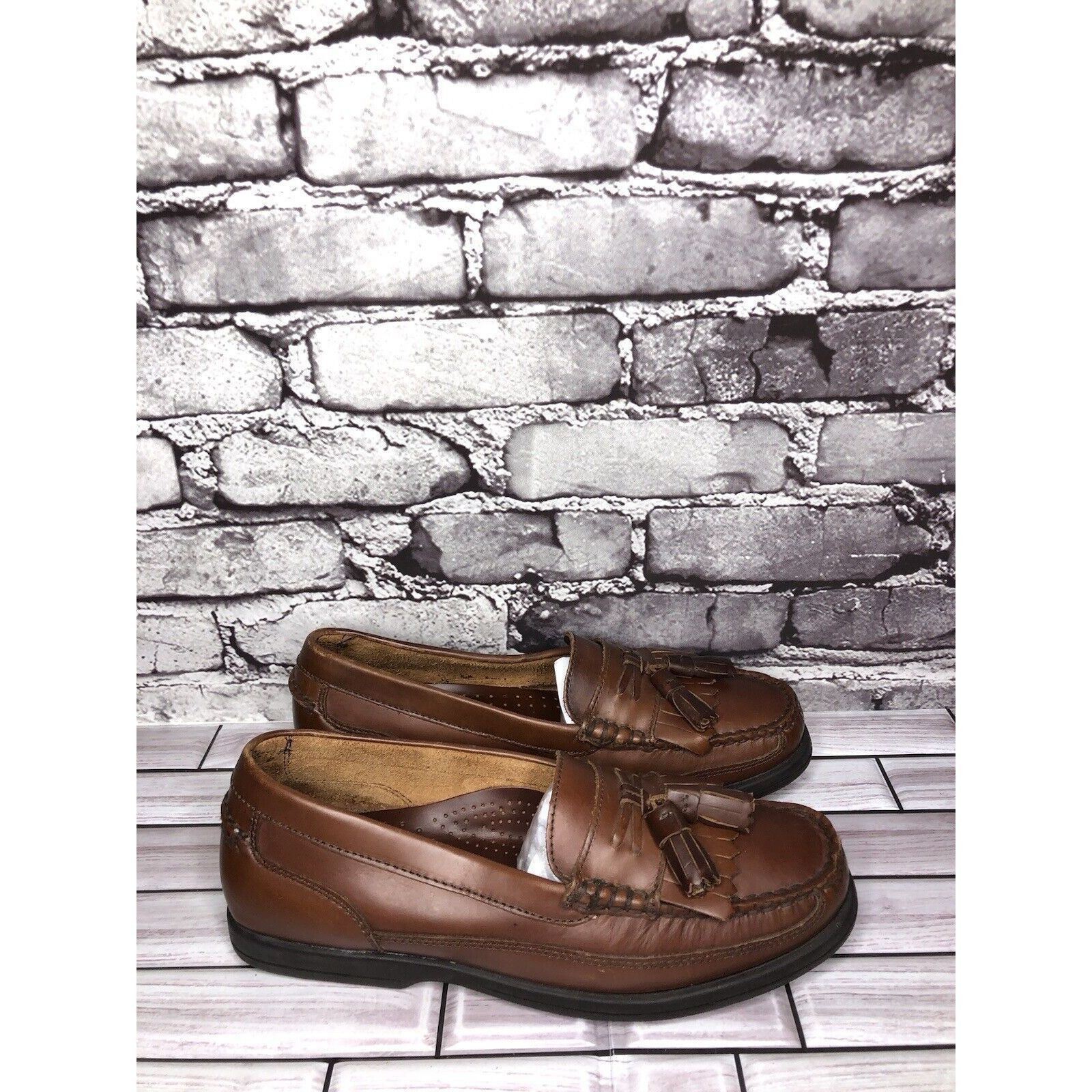 bass brown dress shoes Men's Slim-Fit Checkered Trousers