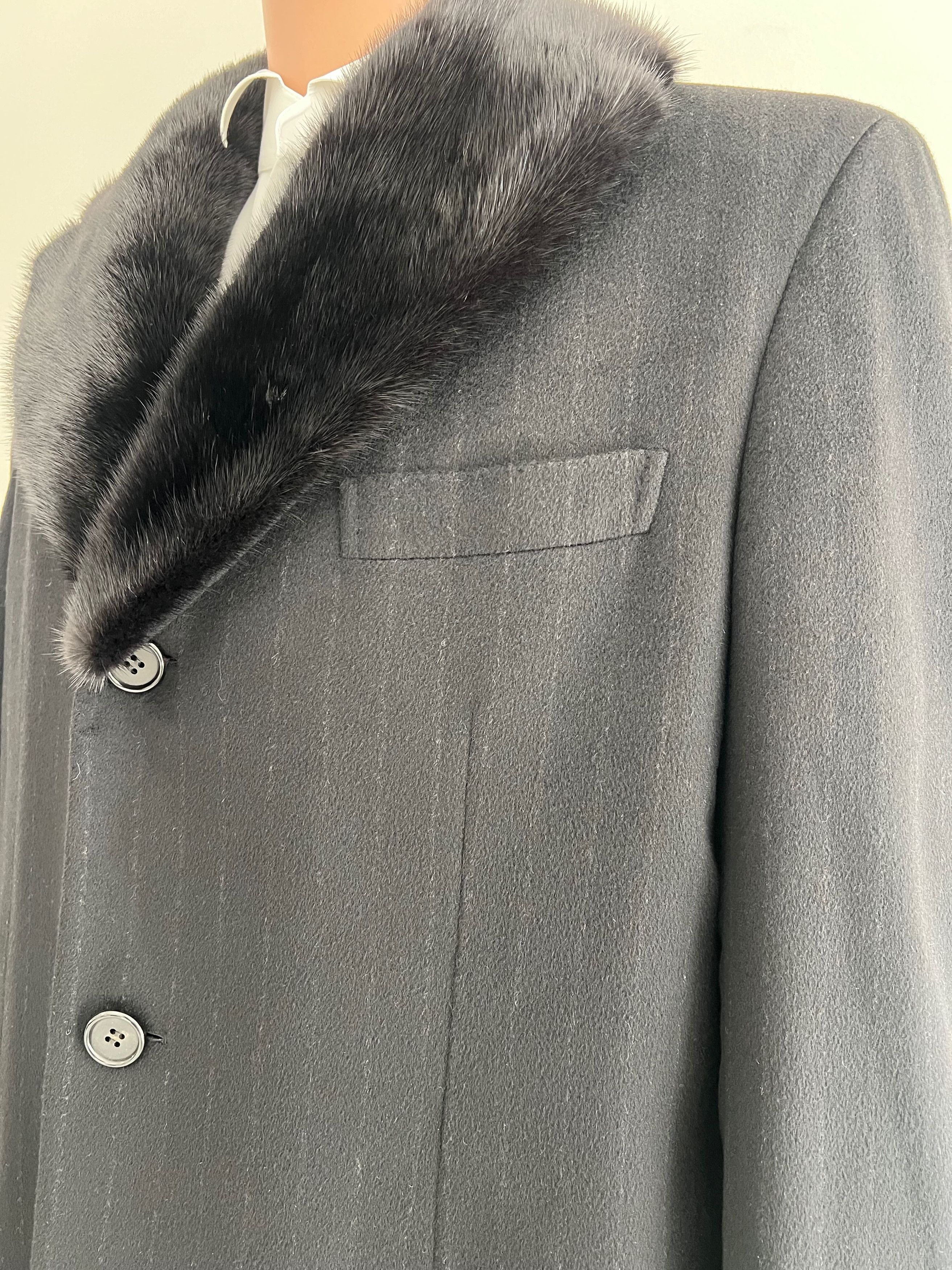 Brioni BRIONI Cashmere Mink Fur Overcoat, Size 52R Size US L / EU 52-54 / 3 - 3 Thumbnail