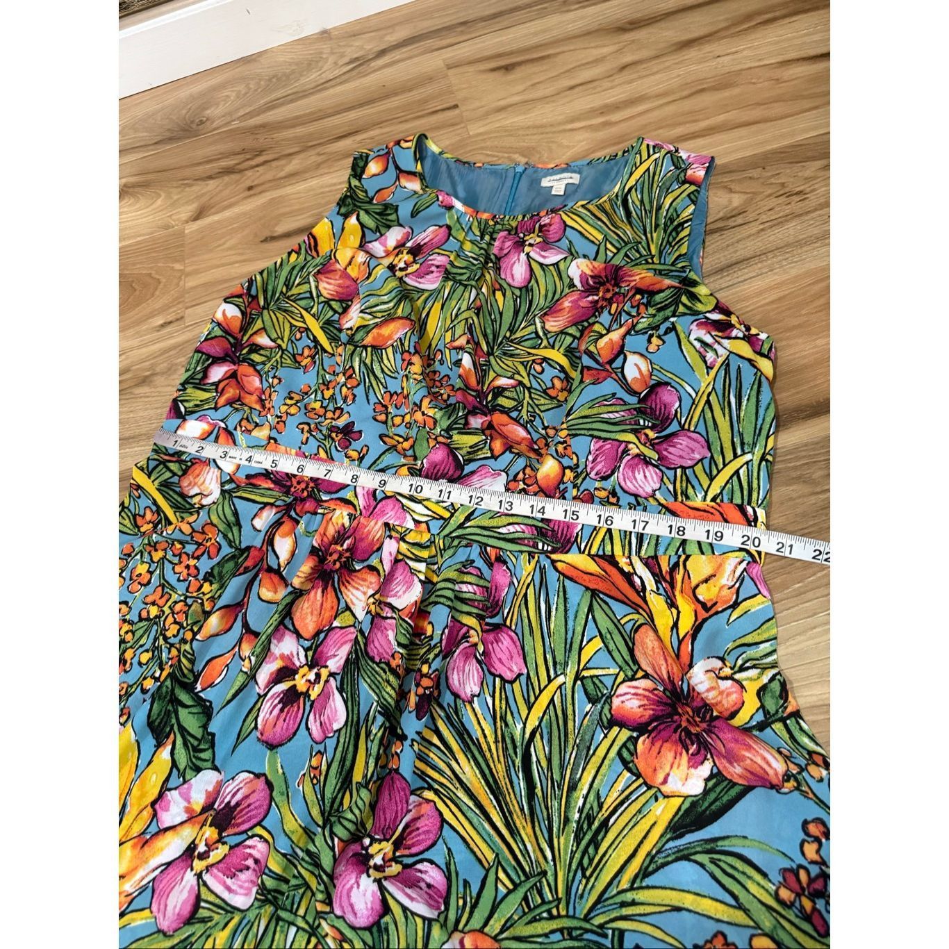 Robert Talbott Talbots Midi Floral Colorful Blue Green Pink Tropical Chiffo Size XXL / US 16-18 / IT 52-54 - 6 Thumbnail