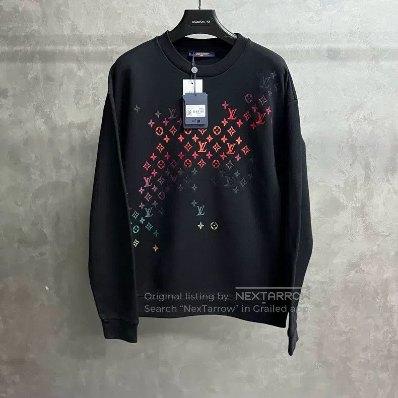 Louis Vuitton Louis Vuitton Black Logo embroidered crewneck sweatshirt Size US L / EU 52-54 / 3 - 1 Thumbnail