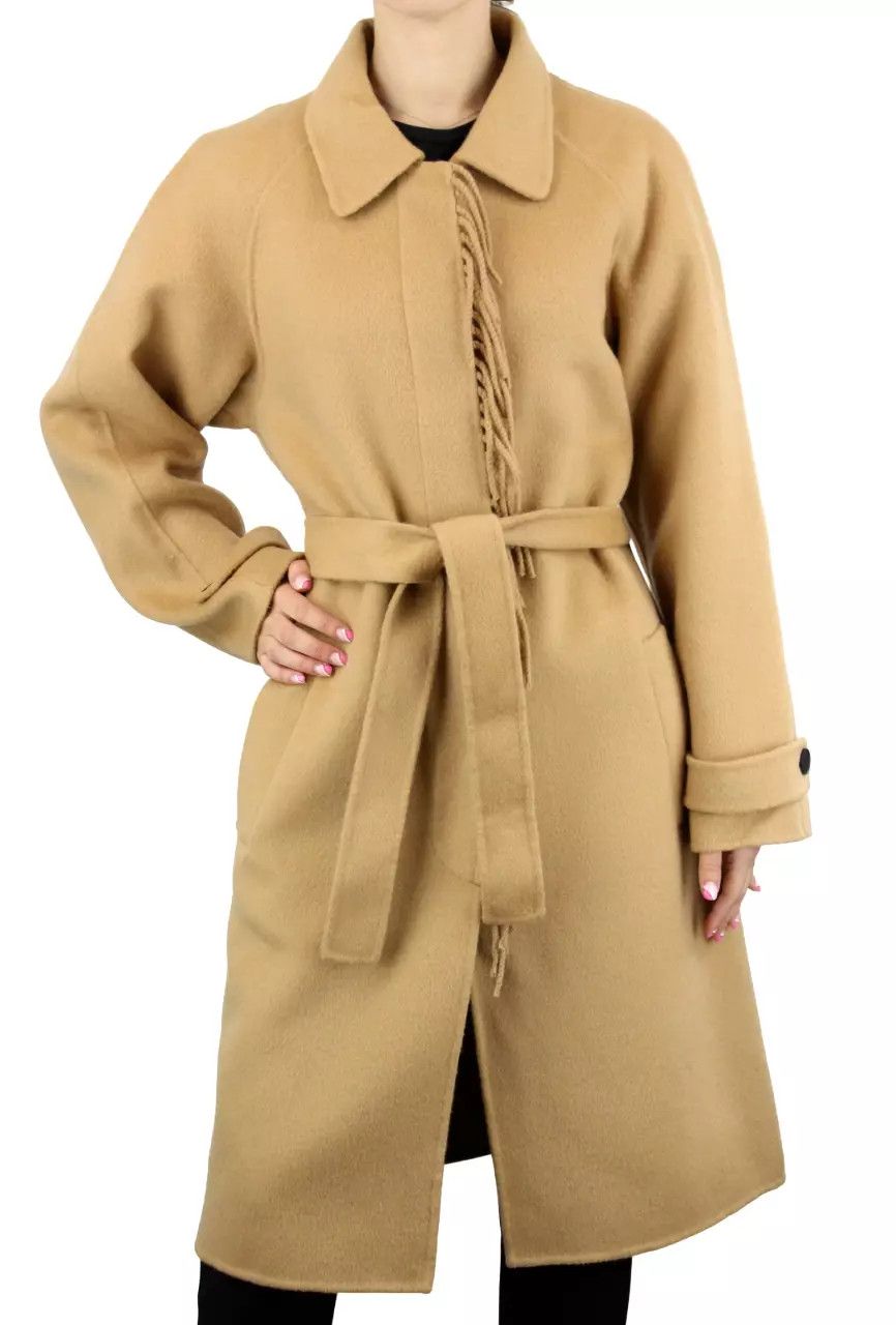 Sandro SANDRO Luciale Coat Womens EU 40 Wool Belted Tasselled Size L / US 10 / IT 46 - 1 Thumbnail