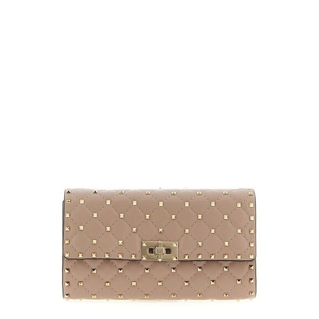 Valentino VALENTINO GARAVANI Rockstud Spike $2290 Poudre Leather Cross Size ONE SIZE - 1 Thumbnail