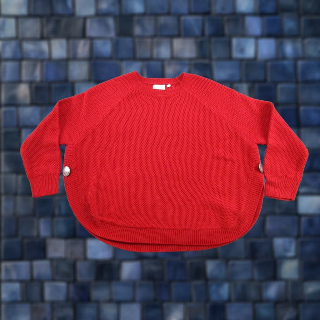 Vintage Cotton Rye Red Knit Pullover Sweater Oversized Size L Womens Size L / US 10 / IT 46 - 1 Thumbnail
