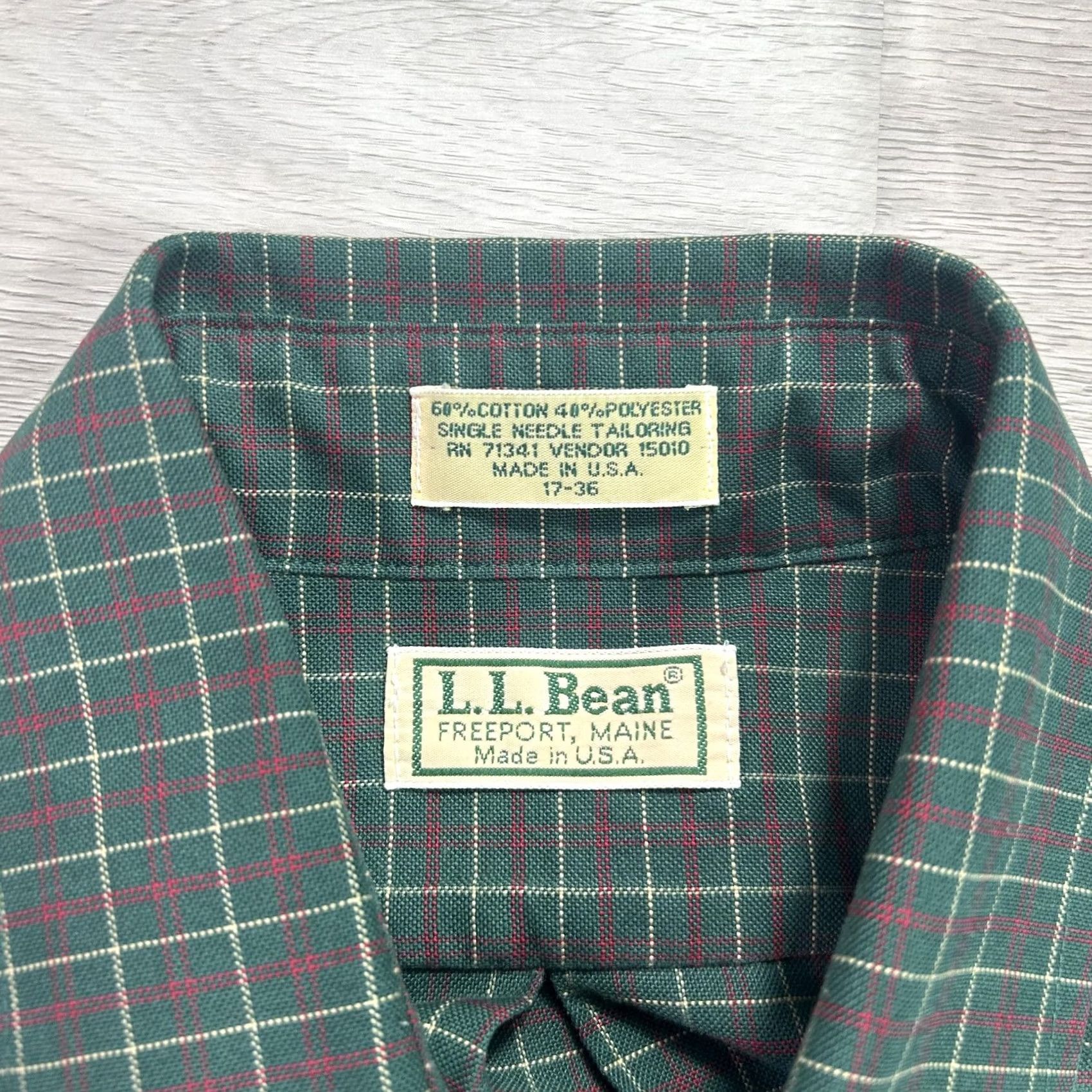 Vintage VINTAGE L.L. Bean Shirt Mens XL Green Plaid Long Sleeve Button Up Made In USA Size US XL / EU 56 / 4 - 4 Thumbnail