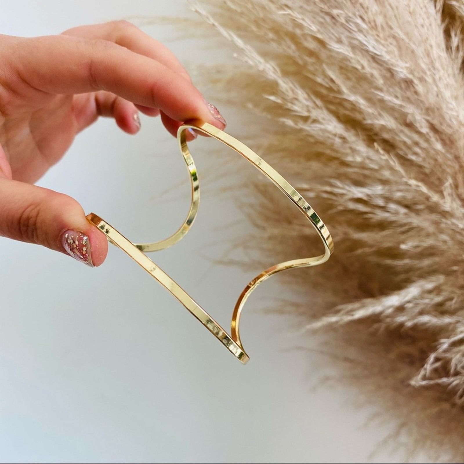 Nordstrom NEW NORDSTROM REVOLVE 14kt Gold Open Bangle Bracelet Cuff Size ONE SIZE - 9 Thumbnail