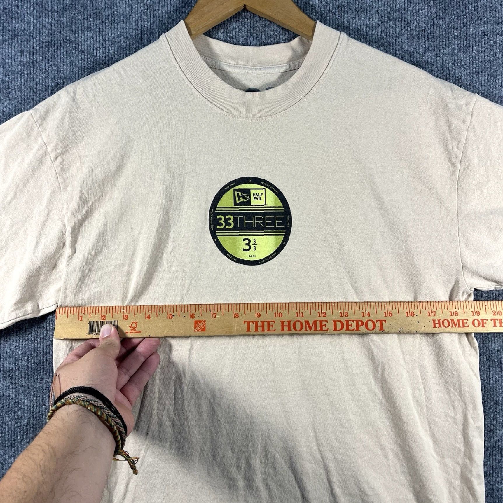 Half Evil Half Evil T-Shirt Mens Medium Beige Short Sleeve Graphic Hip Hop Streetwear Size US M / EU 48-50 / 2 - 4 Thumbnail