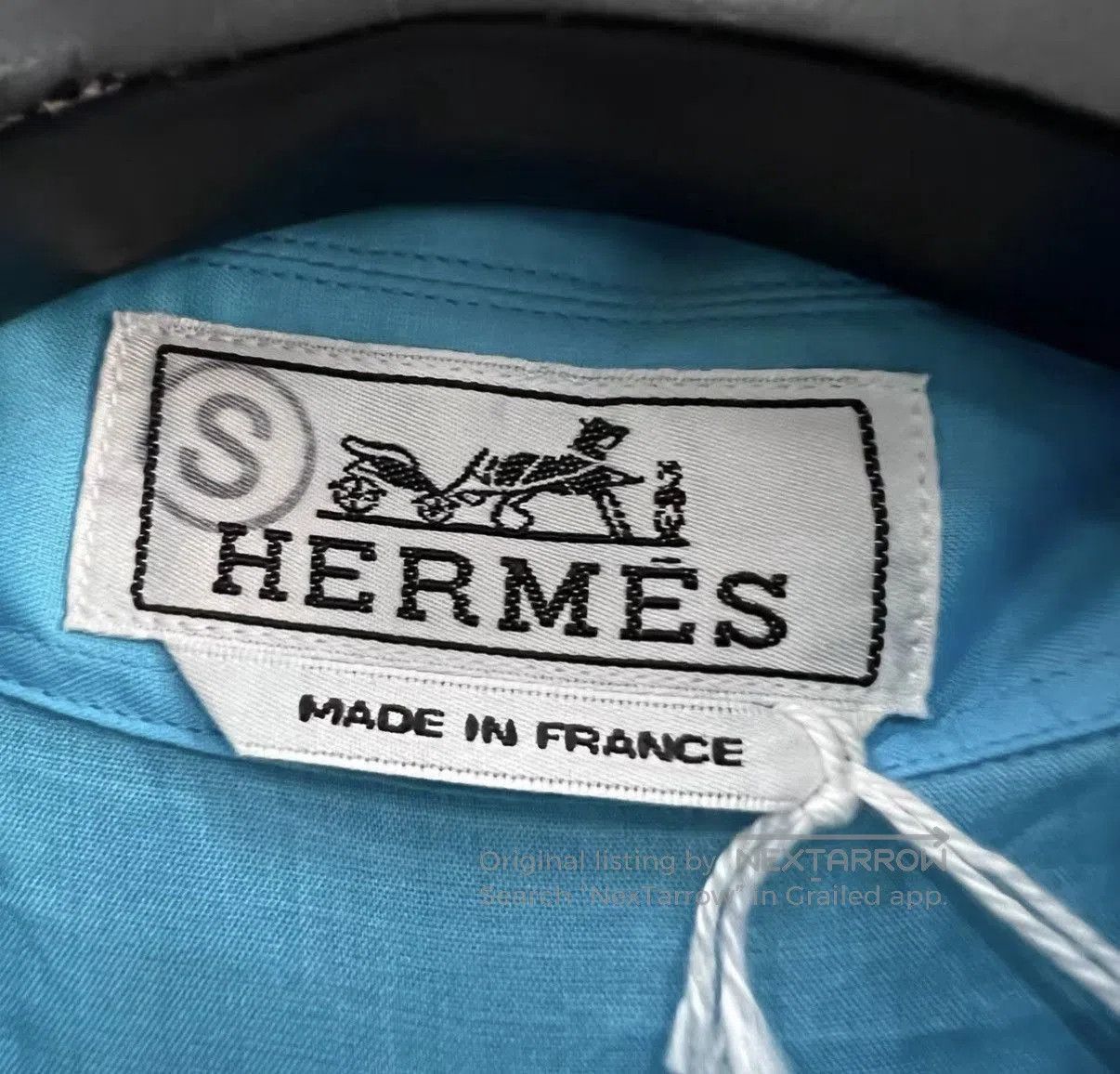 Hermes Blue Short Sleeve Shirt with Green Lobster Print. Size US M / EU 48-50 / 2 - 4 Thumbnail