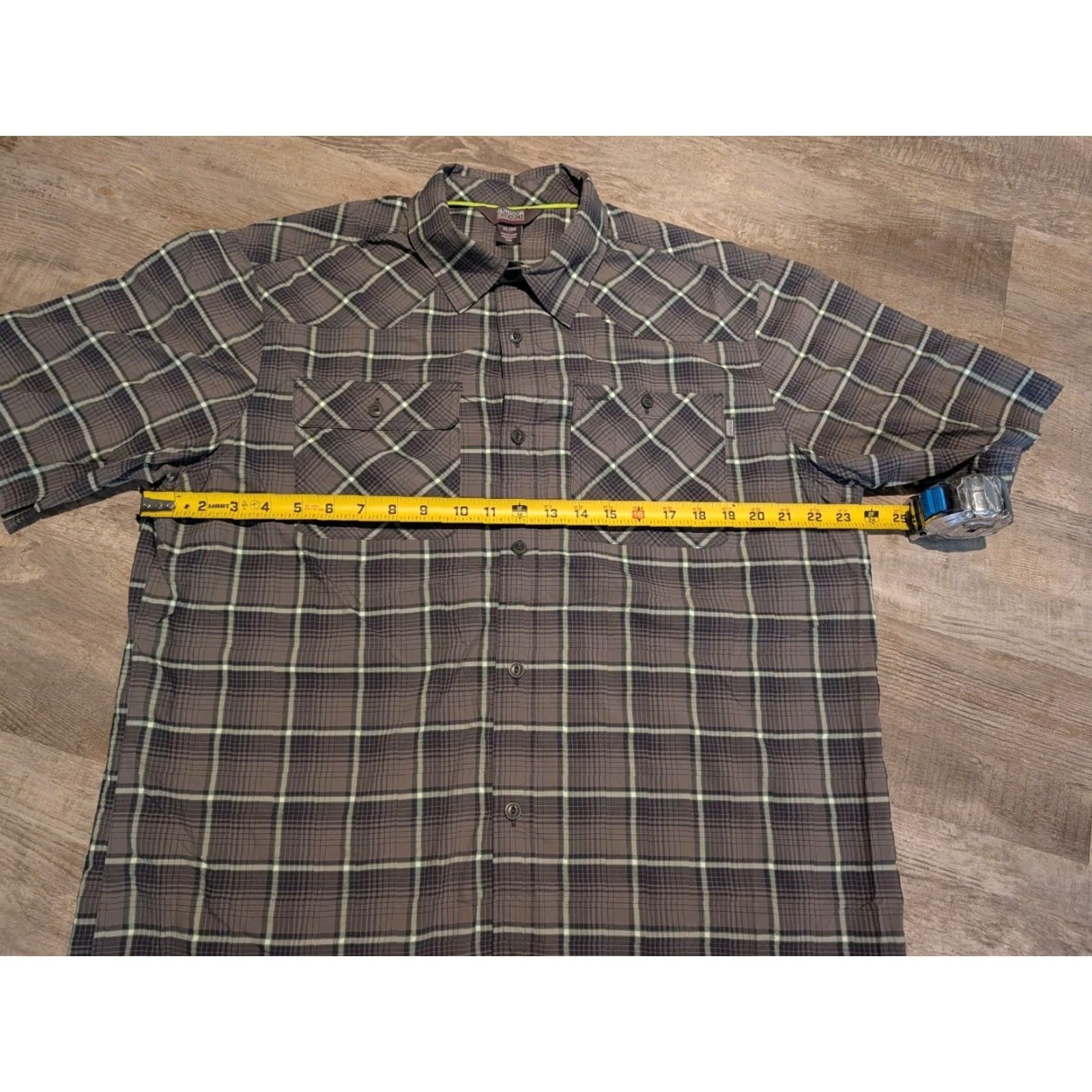 Outdoor Research Outdoor Research Men's Growler Short Sleeve Button-Up Shirt Plaid Gray Green XL Casual Workwear Size US XL / EU 56 / 4 - 7 Thumbnail
