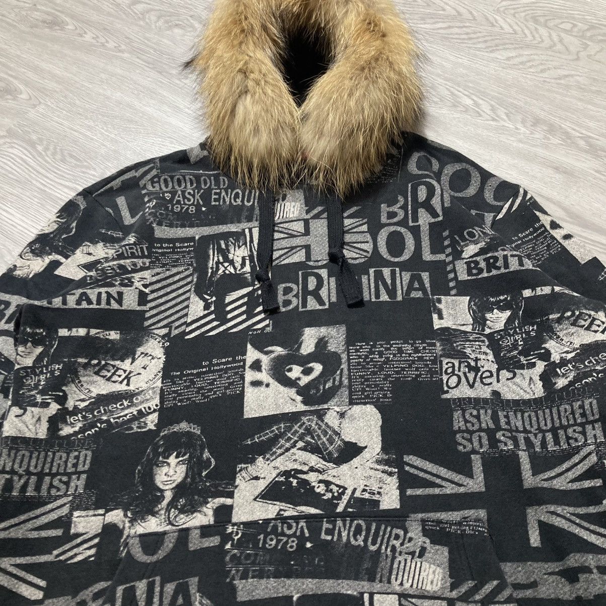 Hysteric Glamour 2000s Ask Enquired British England Punk Style Fur Hoodie Size US XL / EU 56 / 4 - 5 Thumbnail