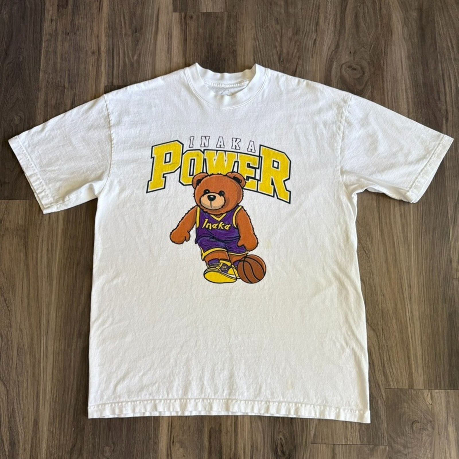 Vintage Inaka Power T-Shirt Men's Size L White Teddy Bear Basketball Size US L / EU 52-54 / 3 - 1 Thumbnail