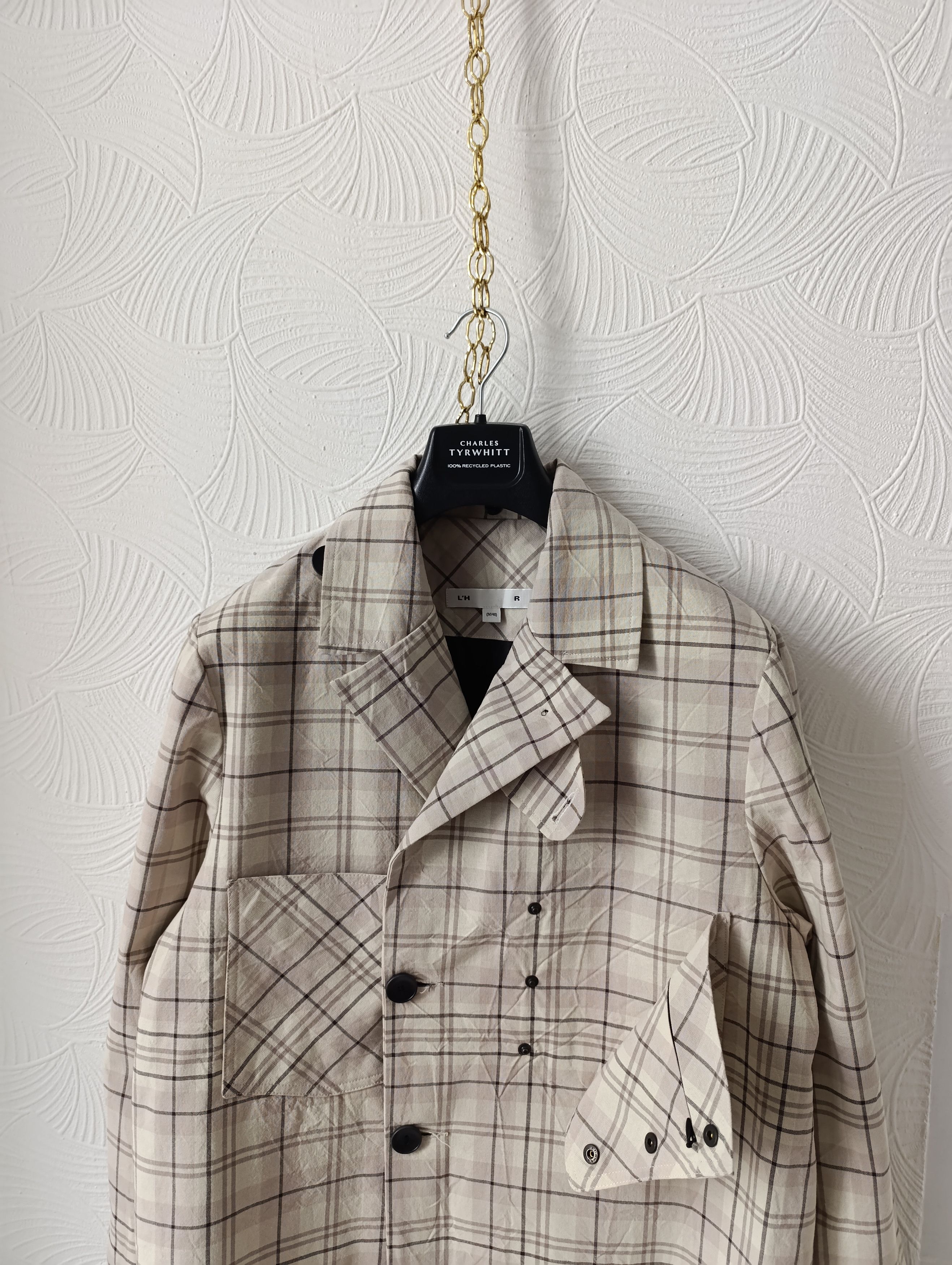 L'Homme Rouge LHOMME ROUGE OFF-WHITE STORY CHECK JACKET MENS Size US M / EU 48-50 / 2 - 7 Thumbnail