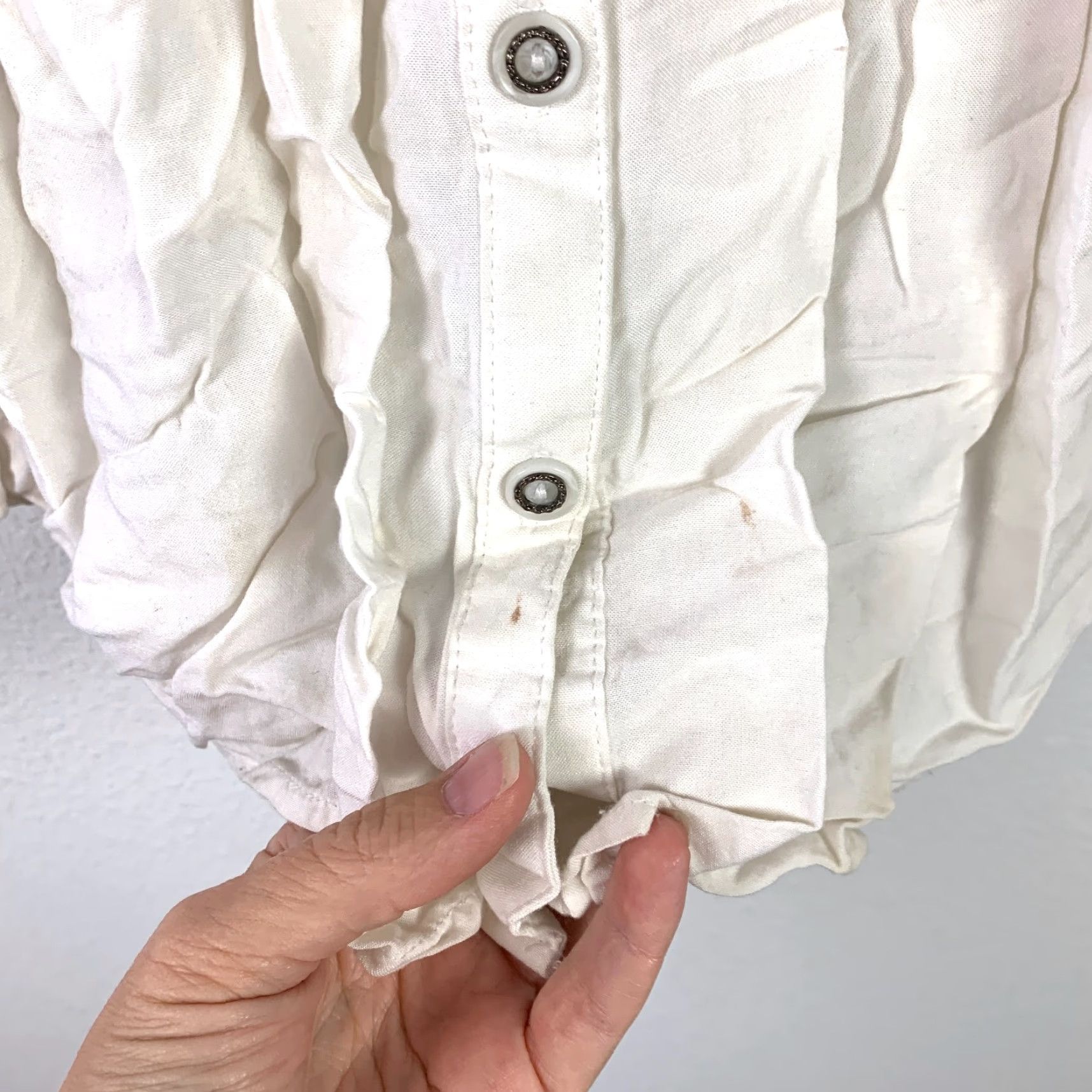 Vintage Spense V-Neck Button Down Long Sleeve Boho White Shirt Small Size S / US 4 / IT 40 - 5 Thumbnail