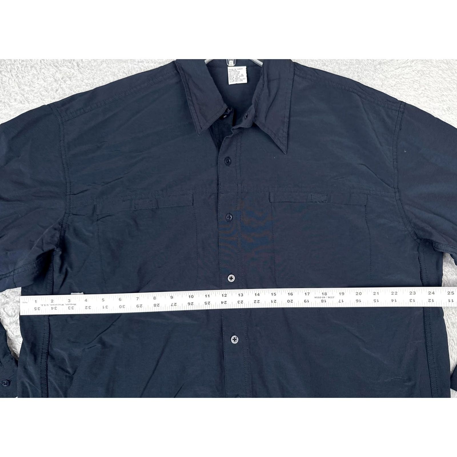 Vintage Shirt Mens XL Blue Long Sleeve Button Up Lightweight Pockets Outdoor Fishing Size US XL / EU 56 / 4 - 7 Thumbnail