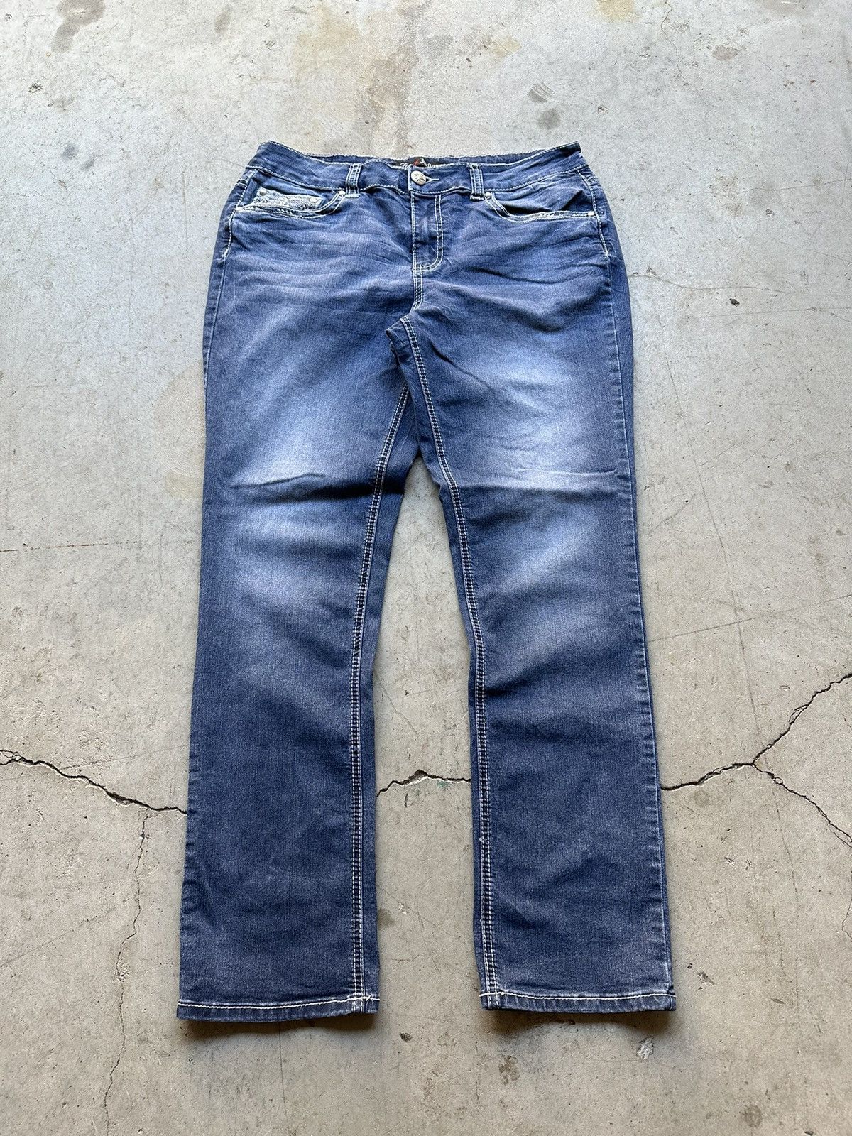 True Religion Y2K Vintage Love Indigo denim jeans Size 36" / US 14 / IT 50 - 2 Thumbnail